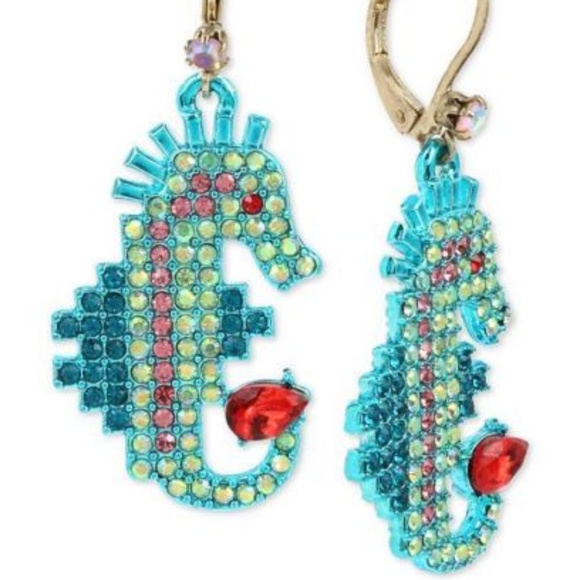 Betsey Johnson Jewelry - Betsey Johnson-Crystal Seahorse Drop earrings